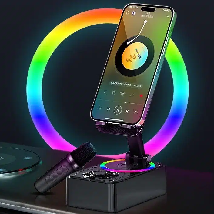 K98 Rotating Foldable Phone Stand with Bluetooth Speaker