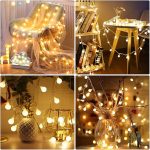 Golden Snow Ball String Fairy Lights for Home Decoration