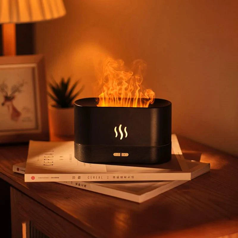 Flame Humidifier with LED Light and Portable USB