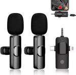 K15 3 in 1 Wireless Lavalier Microphone for iPhone Android Tablet