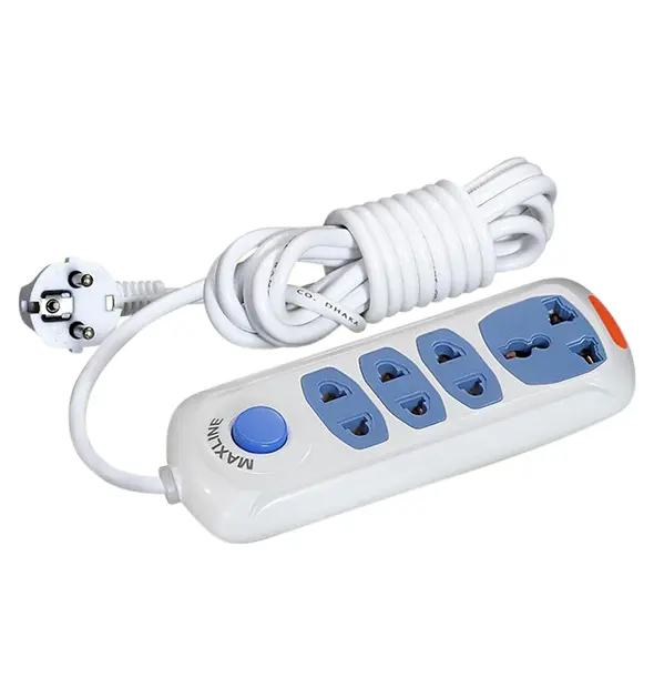 Maxline Model 0034 4 Port Multiplug with 5M Cable – Best Plug Socket in Bangladesh