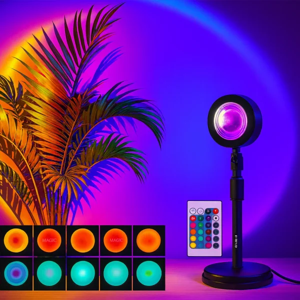 Sunset Lamp 16 Shades Remote Control – Romantic Lighting in Bangladesh