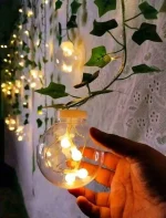 Wish Ball Fairy Light with Leaf – Golden LED Decorative Lighting