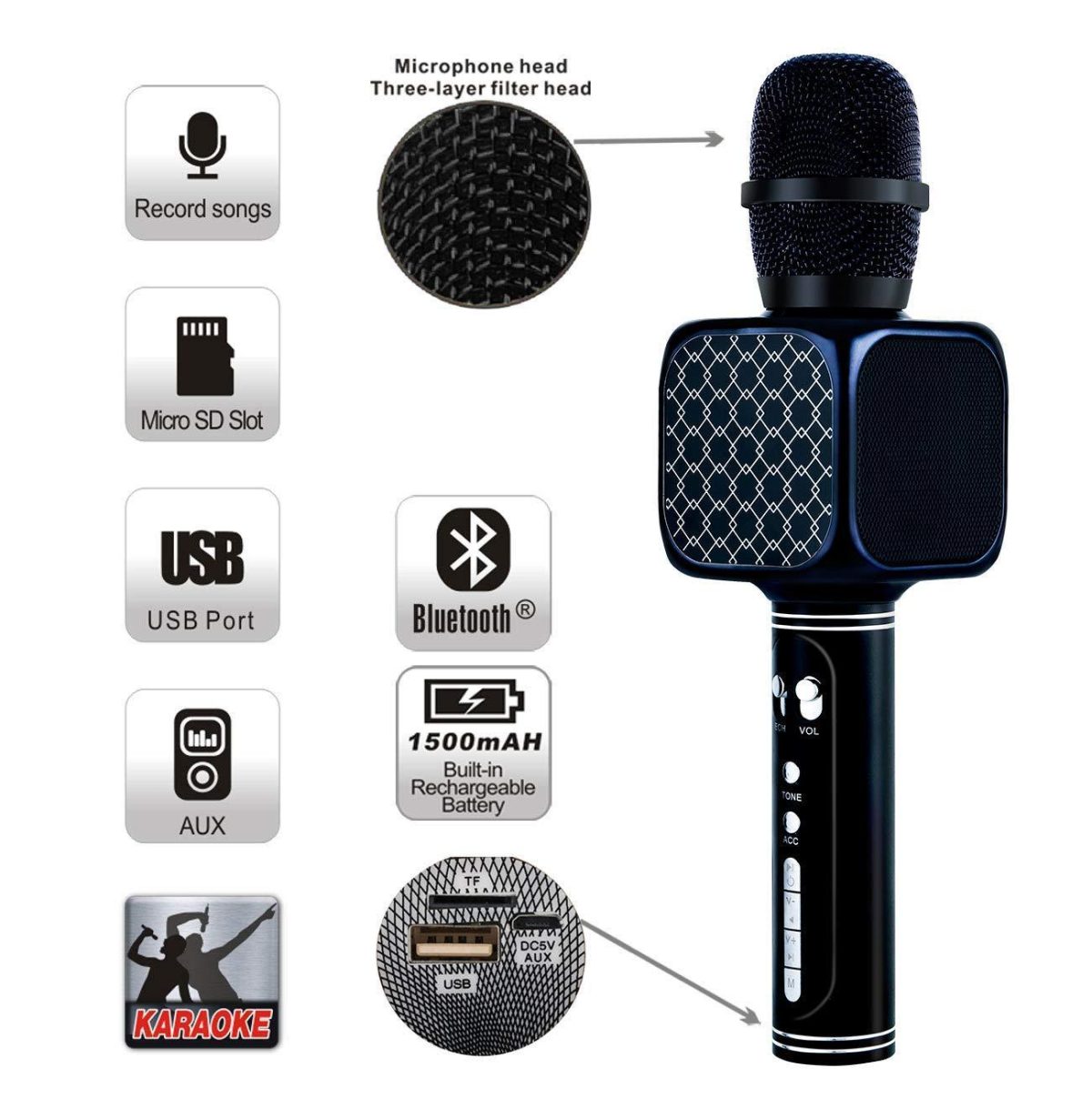 YS-69 Magic Bluetooth Microphone with Speaker – Wireless Karaoke BD - Image 1