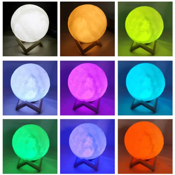 3D Moon Lamp 16 Colors Remote & Touch 15cm Night Light