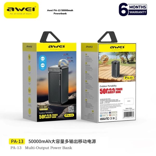AWEI PA-13 50000mAh 22.5W Fast Charging Power Bank